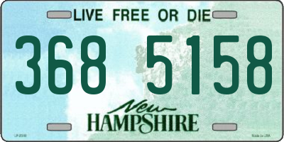 NH license plate 3685158