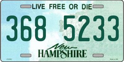 NH license plate 3685233