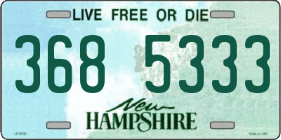 NH license plate 3685333