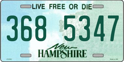 NH license plate 3685347