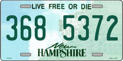 NH license plate 3685372