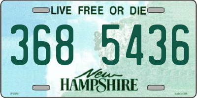 NH license plate 3685436