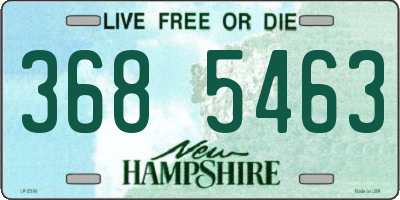 NH license plate 3685463