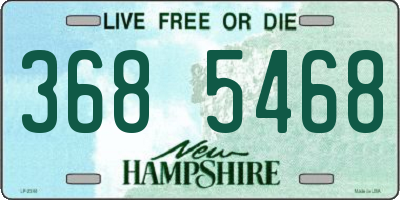 NH license plate 3685468
