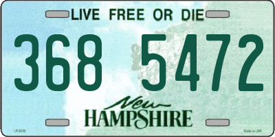 NH license plate 3685472