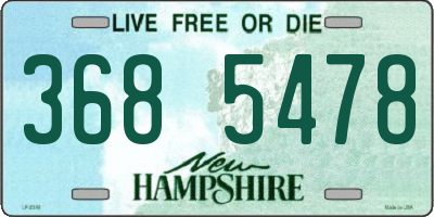 NH license plate 3685478