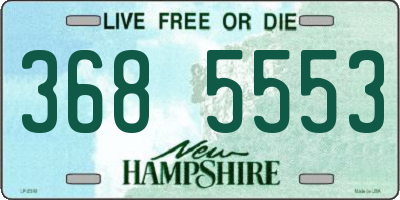 NH license plate 3685553
