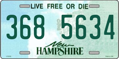 NH license plate 3685634