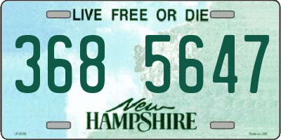 NH license plate 3685647