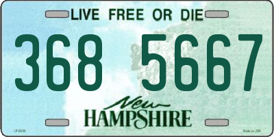 NH license plate 3685667