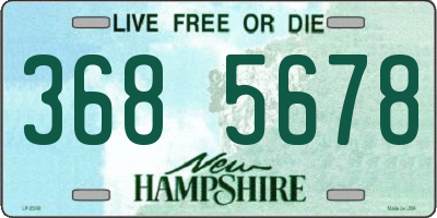 NH license plate 3685678
