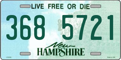NH license plate 3685721