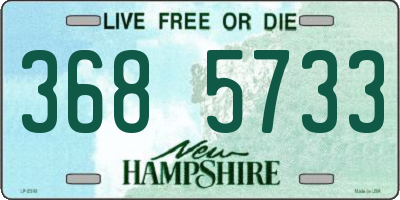 NH license plate 3685733