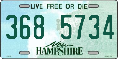 NH license plate 3685734