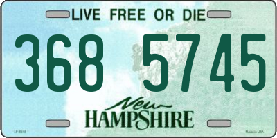 NH license plate 3685745