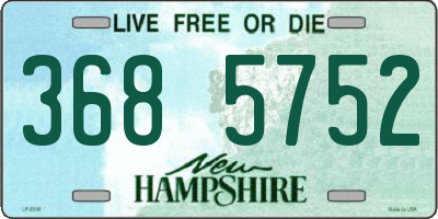 NH license plate 3685752