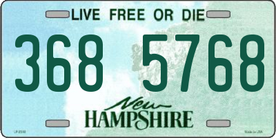 NH license plate 3685768