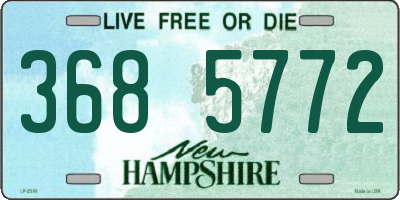 NH license plate 3685772