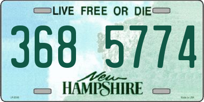 NH license plate 3685774