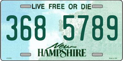 NH license plate 3685789
