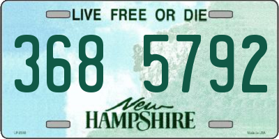 NH license plate 3685792