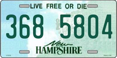 NH license plate 3685804