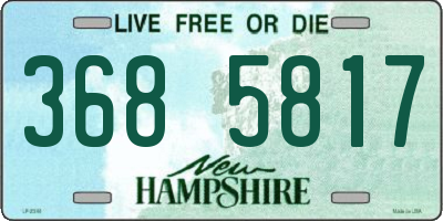 NH license plate 3685817