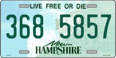 NH license plate 3685857