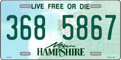 NH license plate 3685867