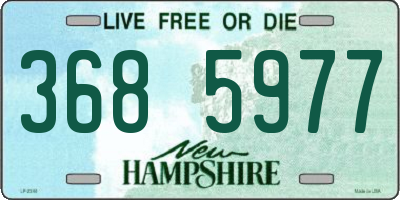 NH license plate 3685977