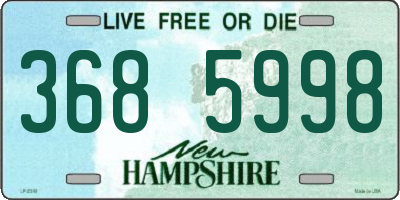 NH license plate 3685998