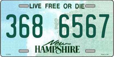 NH license plate 3686567