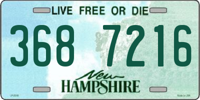 NH license plate 3687216