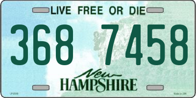 NH license plate 3687458