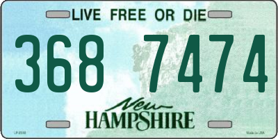 NH license plate 3687474