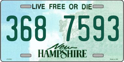 NH license plate 3687593