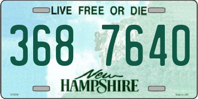 NH license plate 3687640