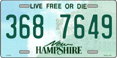 NH license plate 3687649