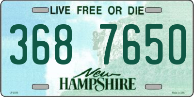 NH license plate 3687650