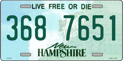 NH license plate 3687651