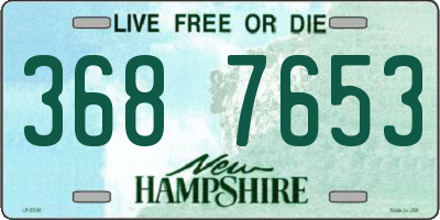 NH license plate 3687653