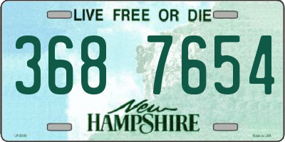NH license plate 3687654