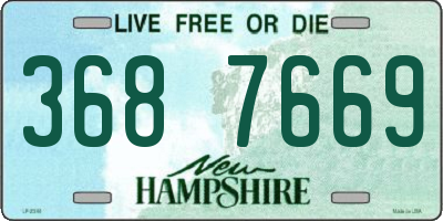 NH license plate 3687669