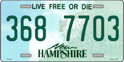 NH license plate 3687703