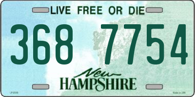 NH license plate 3687754