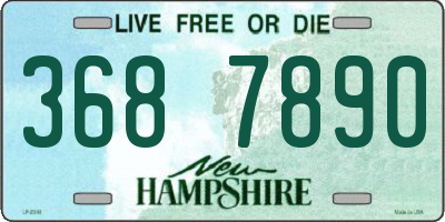 NH license plate 3687890