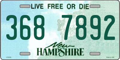 NH license plate 3687892