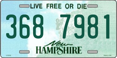 NH license plate 3687981