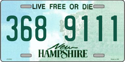 NH license plate 3689111