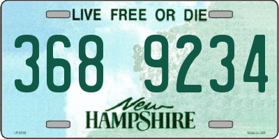 NH license plate 3689234